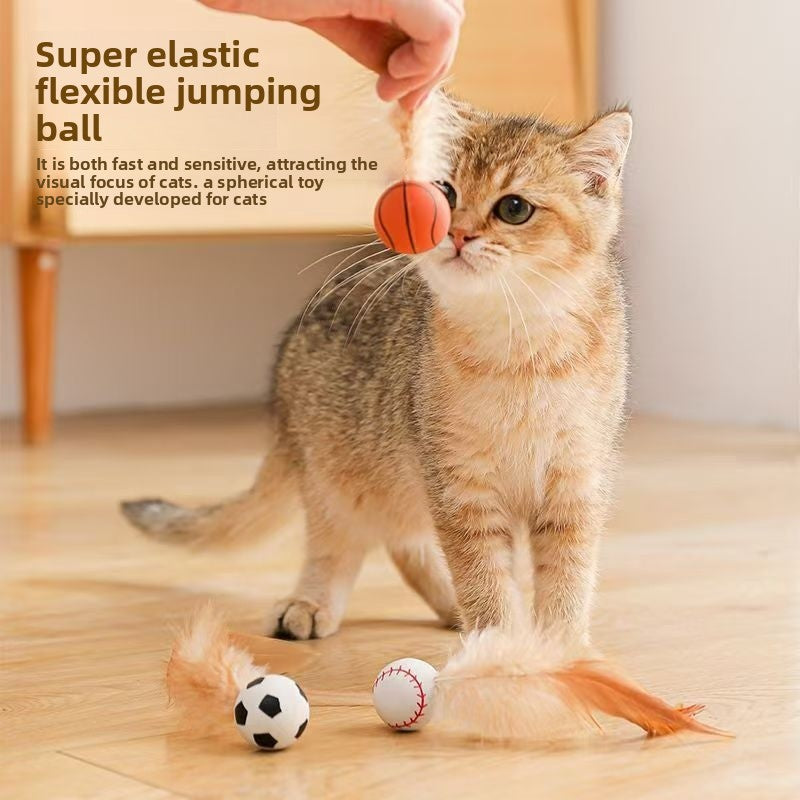 Feather Pet Toy Made Of Durable Rubber, Perfect For Interactive Play With Your Cat
