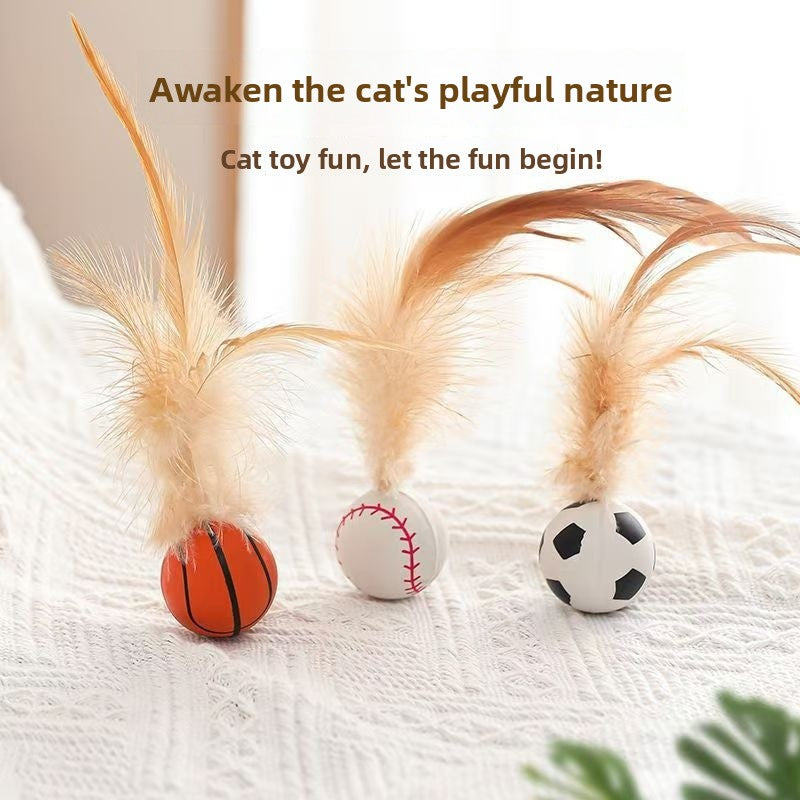 Feather Pet Toy Made Of Durable Rubber, Perfect For Interactive Play With Your Cat