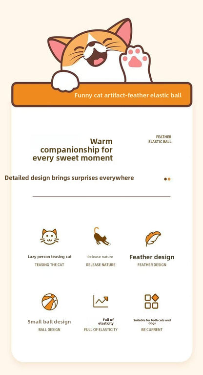 Feather Pet Toy Made Of Durable Rubber, Perfect For Interactive Play With Your Cat