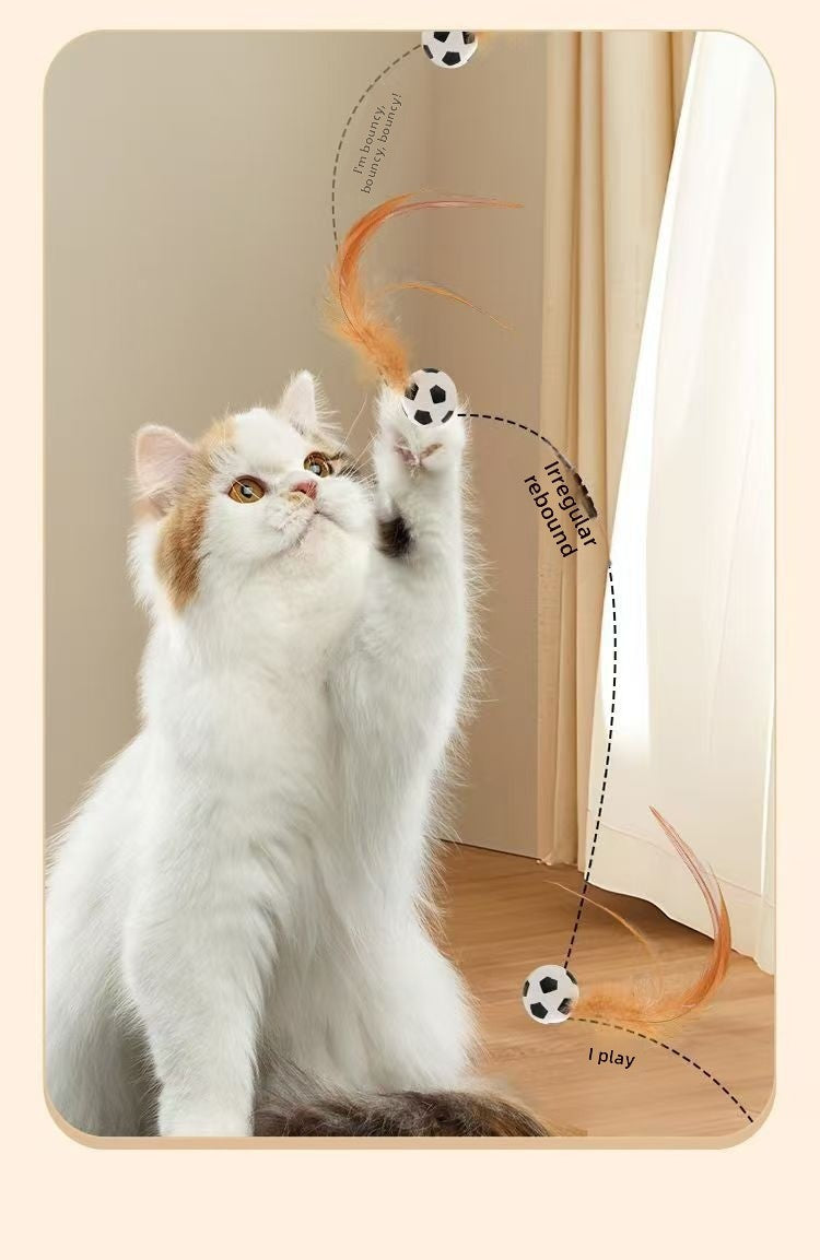 Feather Pet Toy Made Of Durable Rubber, Perfect For Interactive Play With Your Cat