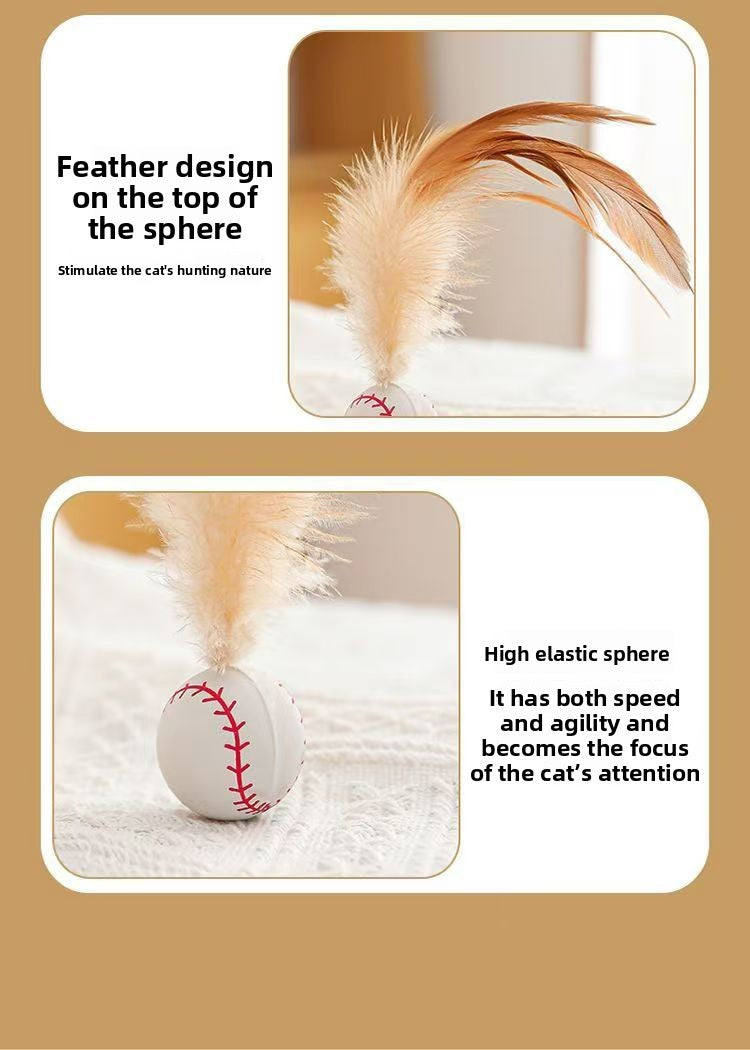 Feather Pet Toy Made Of Durable Rubber, Perfect For Interactive Play With Your Cat