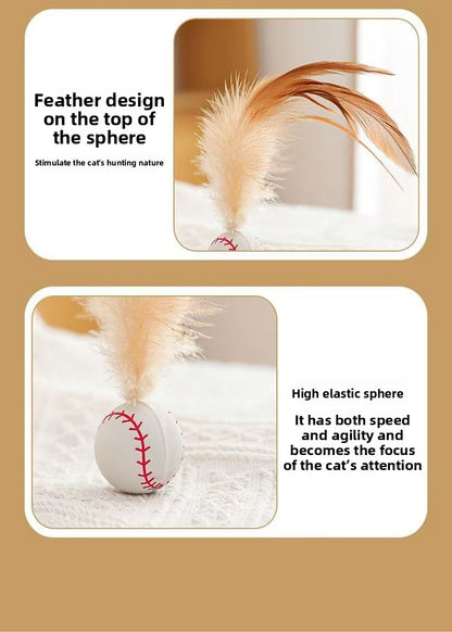 Feather Pet Toy Made Of Durable Rubber, Perfect For Interactive Play With Your Cat