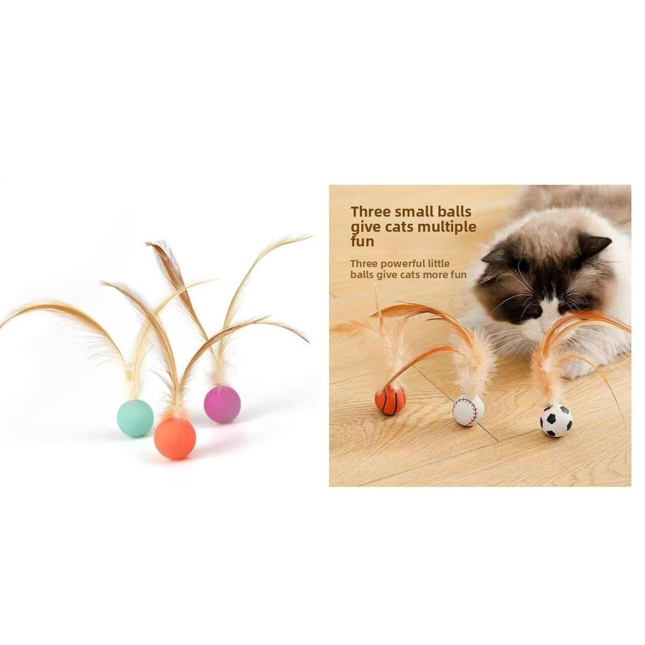 Feather Pet Toy Made Of Durable Rubber, Perfect For Interactive Play With Your Cat