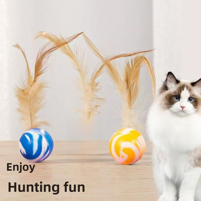 Feather Pet Toy Made Of Durable Rubber, Perfect For Interactive Play With Your Cat
