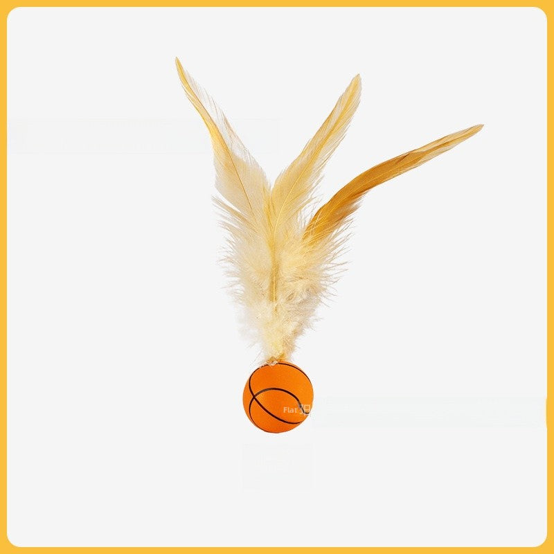 Feather Pet Toy Made Of Durable Rubber, Perfect For Interactive Play With Your Cat