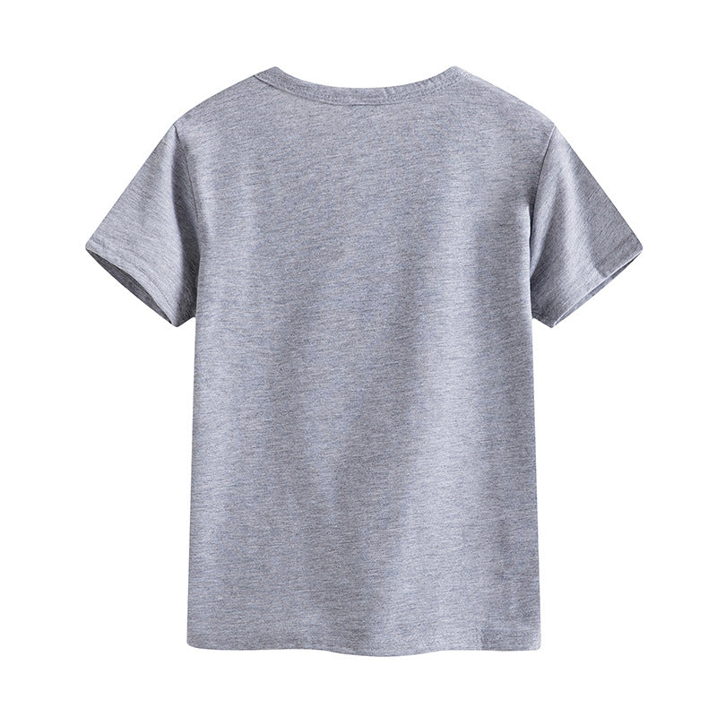 Preppy Style Letter Pattern Boy's Cotton T-Shirt With Round Neck And Short Sleeves In Yellow