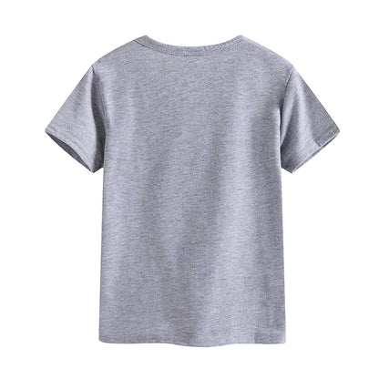 Preppy Style Letter Pattern Boy's Cotton T-Shirt With Round Neck And Short Sleeves In Yellow