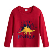 Long Sleeve-Stegosaurus-Red