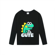 Long Sleeve-Black Dinosaur
