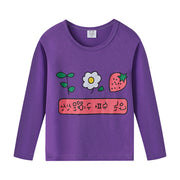 Long Sleeve-Flower Strawberry-Purple