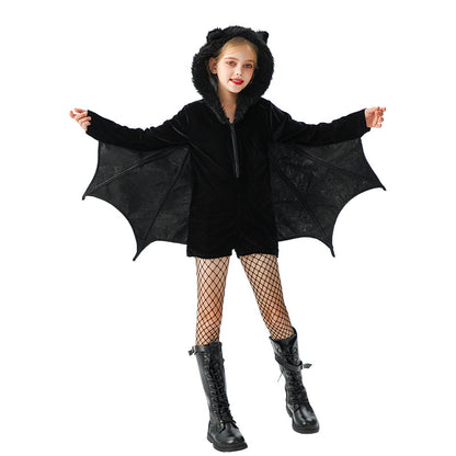 Halloween Bat Costume For Kids In Polyester Fabric, Perfect For Performances And Dance