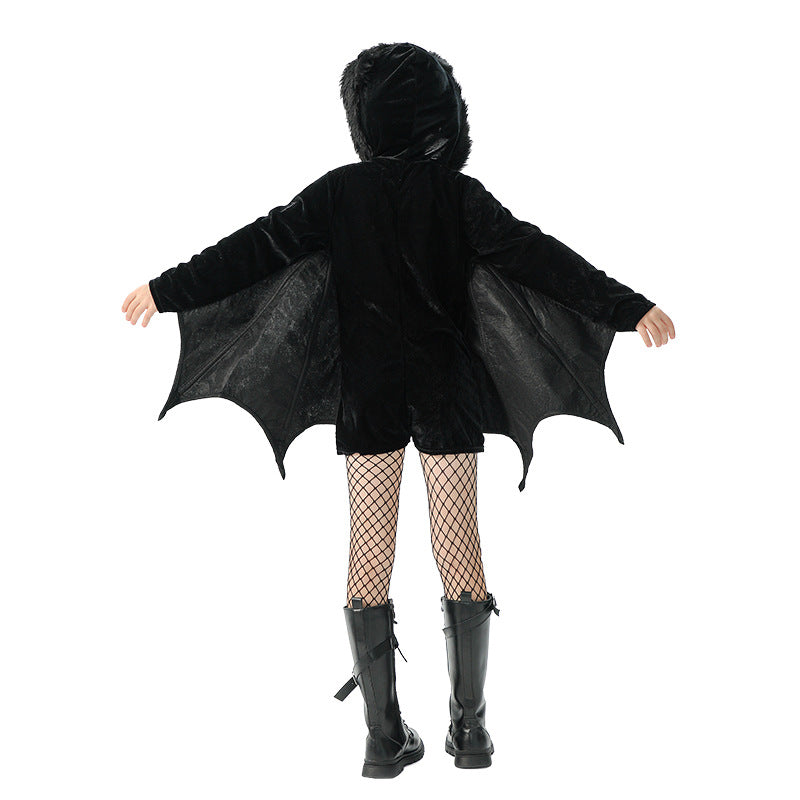 Halloween Bat Costume For Kids In Polyester Fabric, Perfect For Performances And Dance