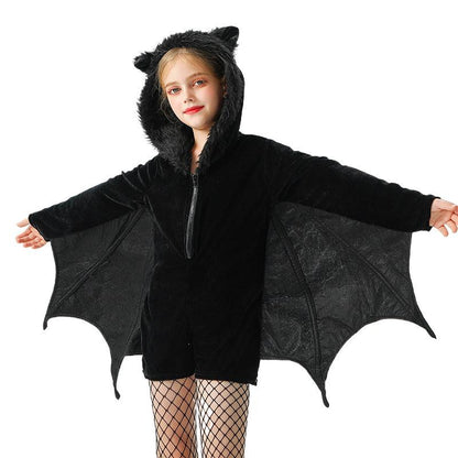 Halloween Bat Costume For Kids In Polyester Fabric, Perfect For Performances And Dance