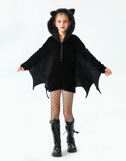 Halloween Bat Costume For Kids In Polyester Fabric, Perfect For Performances And Dance