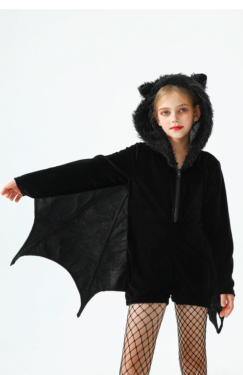 Halloween Bat Costume For Kids In Polyester Fabric, Perfect For Performances And Dance