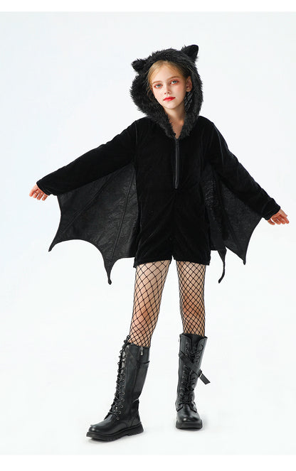 Halloween Bat Costume For Kids In Polyester Fabric, Perfect For Performances And Dance