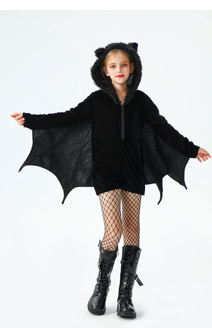 Halloween Bat Costume For Kids In Polyester Fabric, Perfect For Performances And Dance