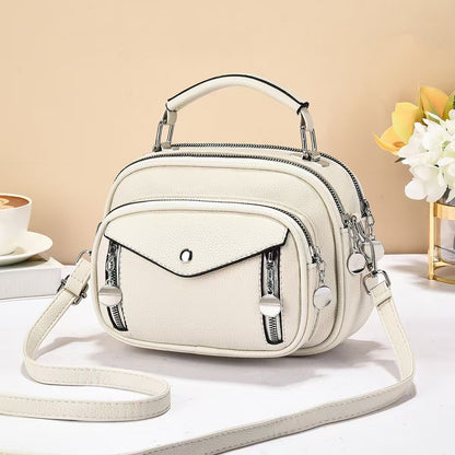 Round PU Leather Shoulder Bag For Women, Perfect For Spring And Summer