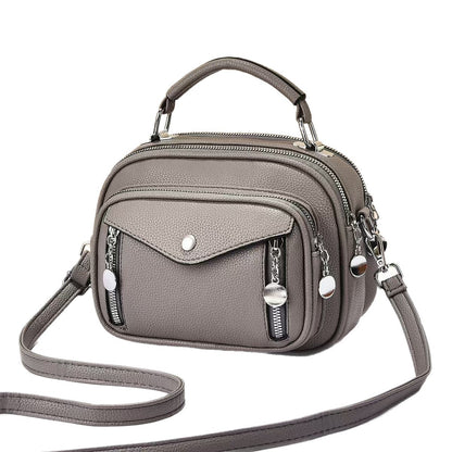Round PU Leather Shoulder Bag For Women, Perfect For Spring And Summer