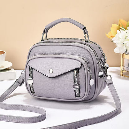 Round PU Leather Shoulder Bag For Women, Perfect For Spring And Summer