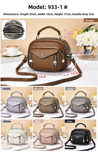 Round PU Leather Shoulder Bag For Women, Perfect For Spring And Summer
