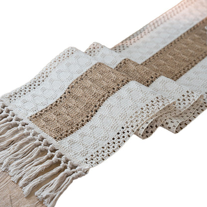 Nordic Style Cotton And Linen Tablecloth With Elegant Stripe Pattern, Perfect For Home Dining And Decor