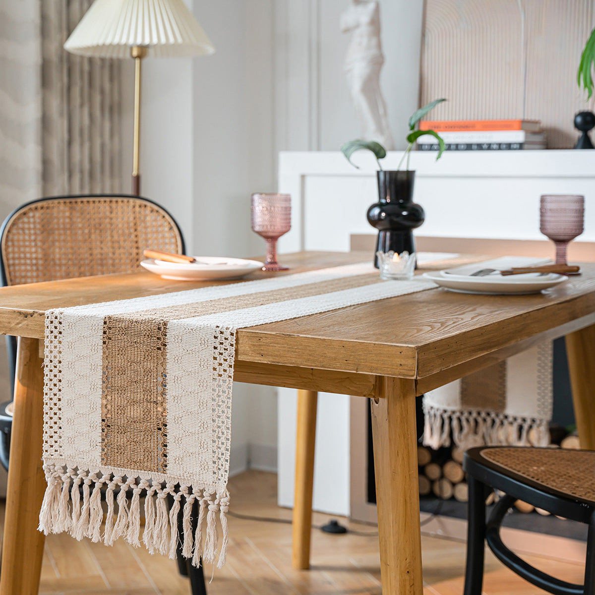 Nordic Style Cotton And Linen Tablecloth With Elegant Stripe Pattern, Perfect For Home Dining And Decor