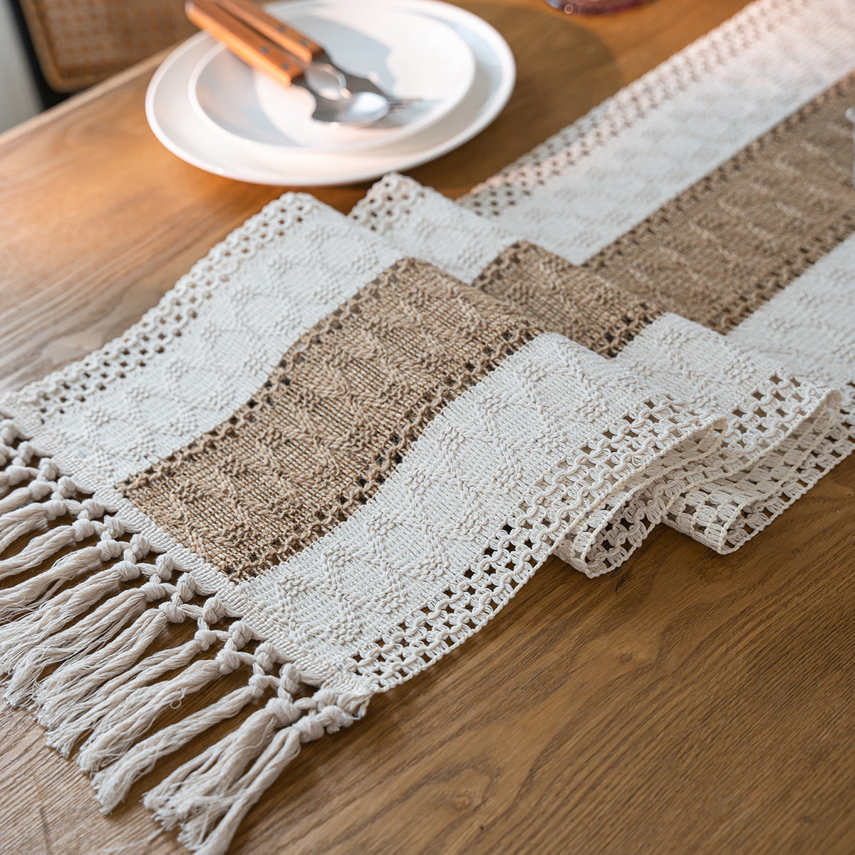 Nordic Style Cotton And Linen Tablecloth With Elegant Stripe Pattern, Perfect For Home Dining And Decor