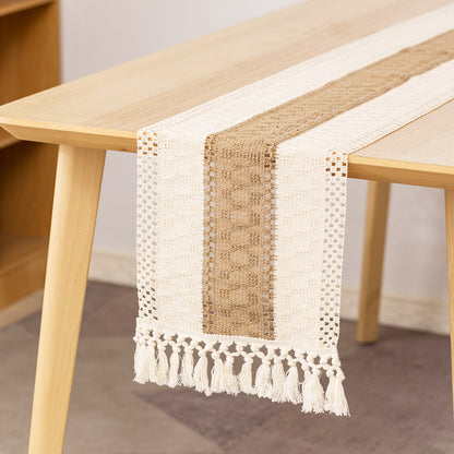 Nordic Style Cotton And Linen Tablecloth With Elegant Stripe Pattern, Perfect For Home Dining And Decor