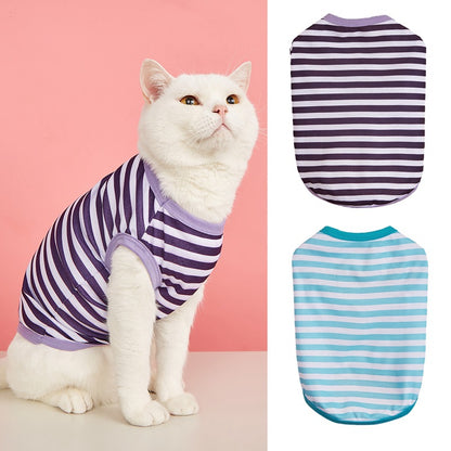Stripe Pet Clothing For Dogs Made Of Durable Polyester Material