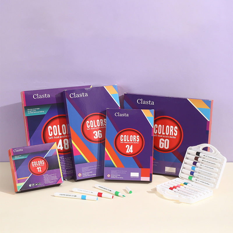 12 Pieces Plastic Marker Pens Set For Drawing And Writing