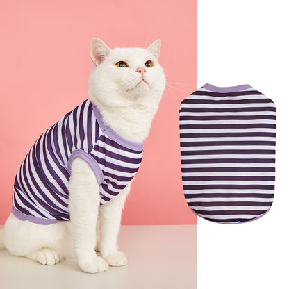 Stripe Pet Clothing For Dogs Made Of Durable Polyester Material