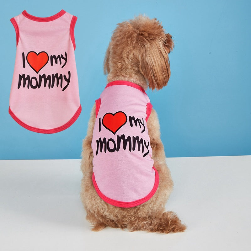 Letter Pattern Pet Clothing For Dogs In Polyester, Perfect For Spring & Summer Seasons