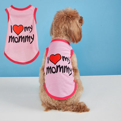 Letter Pattern Pet Clothing For Dogs In Polyester, Perfect For Spring & Summer Seasons