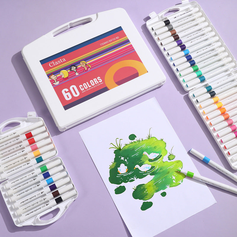 12 Pieces Plastic Marker Pens Set For Drawing And Writing