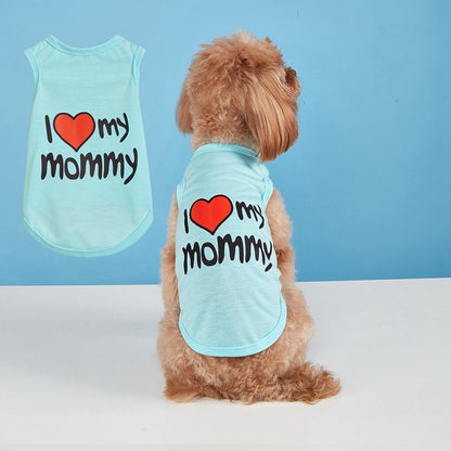 Letter Pattern Pet Clothing For Dogs In Polyester, Perfect For Spring & Summer Seasons