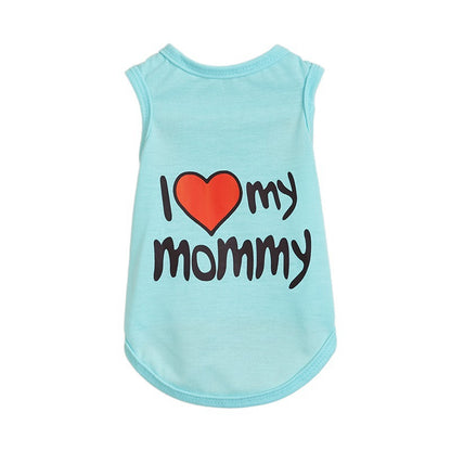 Letter Pattern Pet Clothing For Dogs In Polyester, Perfect For Spring & Summer Seasons