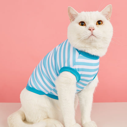 Stripe Pet Clothing For Dogs Made Of Durable Polyester Material