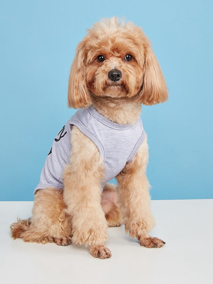 Letter Pattern Pet Clothing For Dogs In Polyester, Perfect For Spring & Summer Seasons