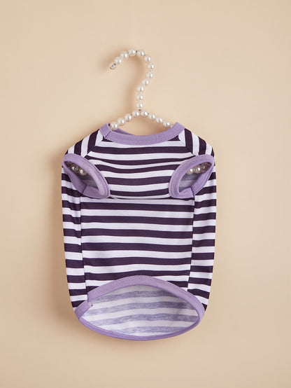 Stripe Pet Clothing For Dogs Made Of Durable Polyester Material