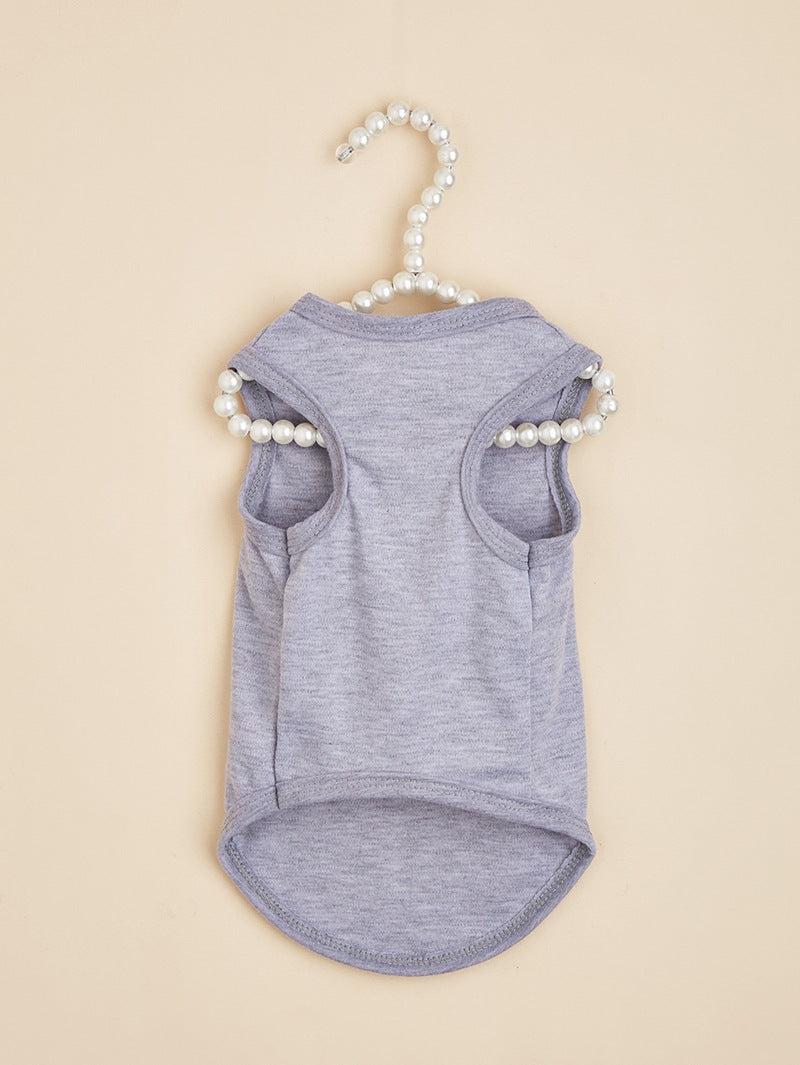 Letter Pattern Pet Clothing For Dogs In Polyester, Perfect For Spring & Summer Seasons