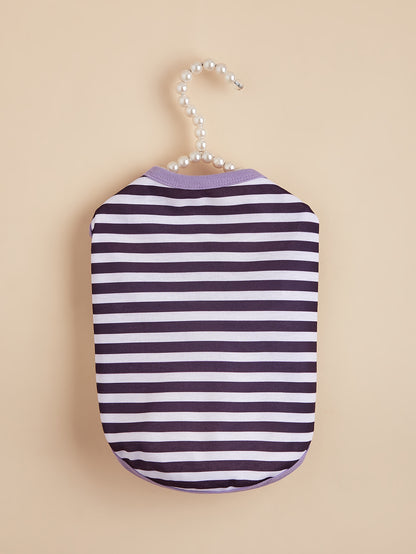 Stripe Pet Clothing For Dogs Made Of Durable Polyester Material
