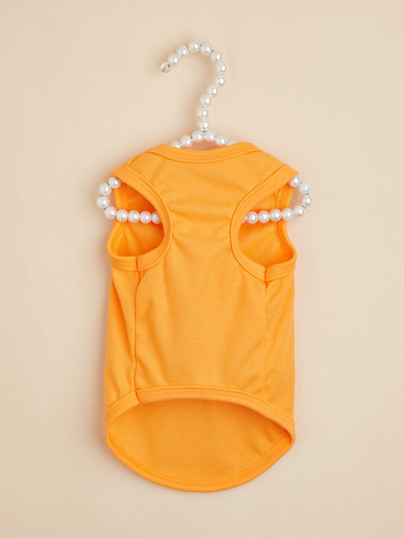 Letter Pattern Pet Clothing For Dogs In Polyester, Perfect For Spring & Summer Seasons