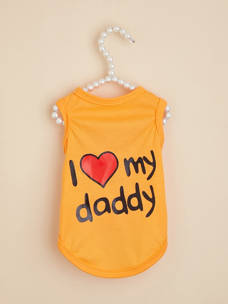 Letter Pattern Pet Clothing For Dogs In Polyester, Perfect For Spring & Summer Seasons