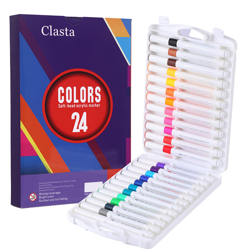 12 Pieces Plastic Marker Pens Set For Drawing And Writing