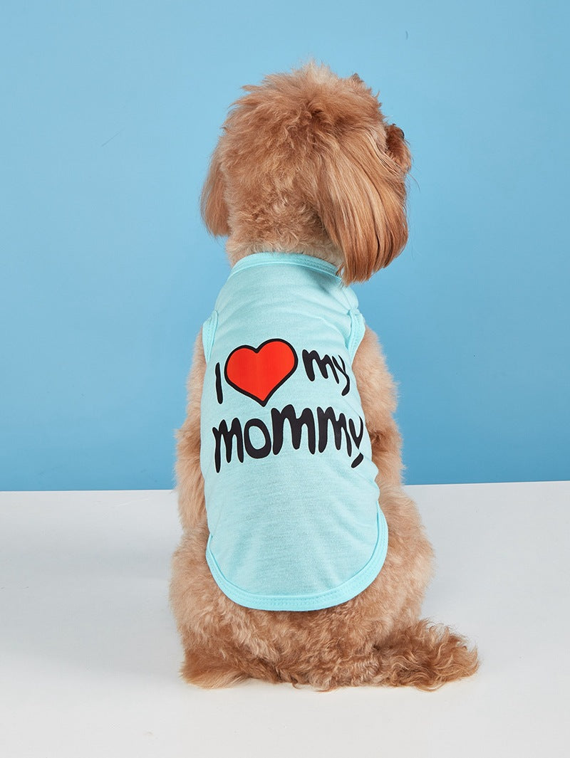 Letter Pattern Pet Clothing For Dogs In Polyester, Perfect For Spring & Summer Seasons