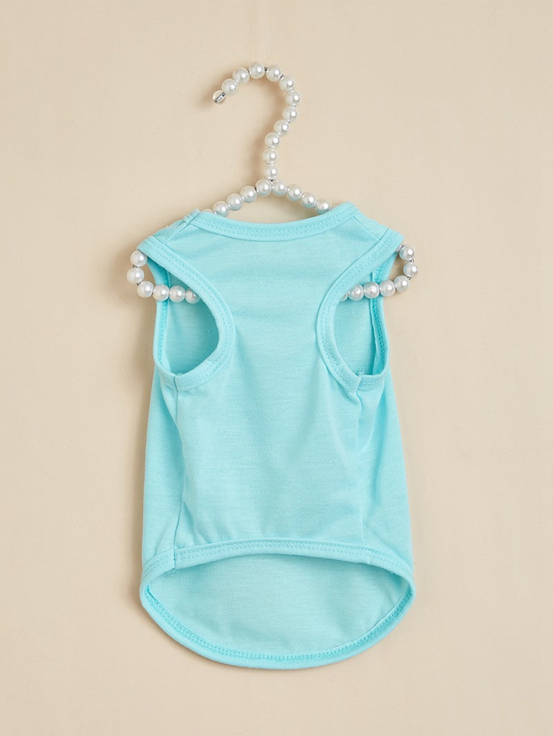 Letter Pattern Pet Clothing For Dogs In Polyester, Perfect For Spring & Summer Seasons