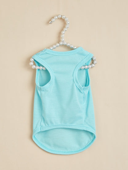 Letter Pattern Pet Clothing For Dogs In Polyester, Perfect For Spring & Summer Seasons