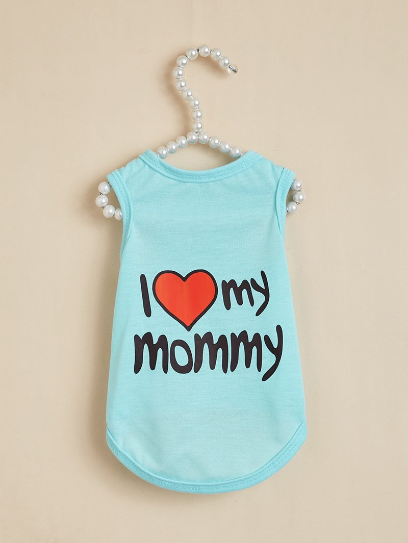 Letter Pattern Pet Clothing For Dogs In Polyester, Perfect For Spring & Summer Seasons
