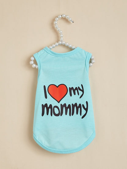 Letter Pattern Pet Clothing For Dogs In Polyester, Perfect For Spring & Summer Seasons